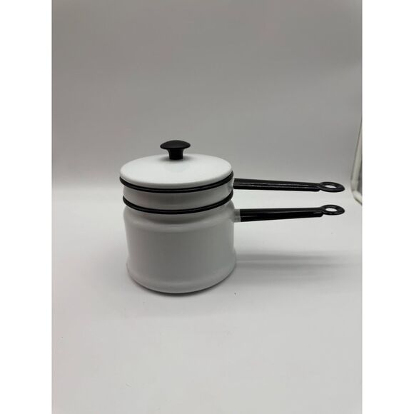vintage enamelware double boiler - Picture 1 of 8